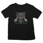 Darkhane Bodybuilding Kurt Siyah Unisex Çocuk Tişört T-Shirt - 001-Siyah - 11 - 12 Yaş