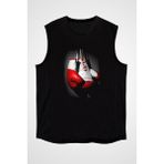 Darkhane Boks Eldivenleri Siyah Unisex Kolsuz Tişört Kesik Kol T-Shirt - 001-Siyah