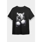Darkhane Boksör Kurt Siyah Unisex Tişört T-Shirt - 001-Siyah - XS