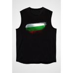 Darkhane Bulgaristan - Bulgaria Siyah Unisex Kolsuz Tişört Kesik Kol T-Shirt - 001-Siyah - M