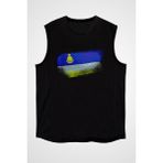 Darkhane Buryatya - Buryatia Siyah Unisex Kolsuz Tişört Kesik Kol T-Shirt - 001-Siyah