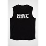 Darkhane Buz Pateni Siyah Unisex Kolsuz Tişört Kesik Kol T-Shirt - 001-Siyah - XL