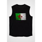 Darkhane Cezayir Siyah Unisex Kolsuz Tişört Kesik Kol T-Shirt - 001-Siyah - 2XL