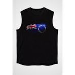 Darkhane Cook Adaları - Cook Islands Siyah Unisex Kolsuz Tişört Kesik Kol T-Shirt - 001-Siyah