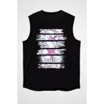 Darkhane Deniz Incisi Su Balonu Siyah Unisex Kolsuz Kesik Kol T-Shirt - 001-Siyah
