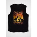 Darkhane Dinozorlar Siyah Unisex Kolsuz Tişört Kesik Kol T-Shirt - 001-Siyah - 2XL