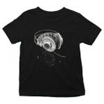 Darkhane Dj Kulaklık Siyah Unisex Çocuk Tişört T-Shirt - 001-Siyah - 7 - 8 Yaş