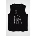 Darkhane Doberman Asaleti Siyah Unisex Kolsuz Tişört Kesik Kol T-Shirt - 001-Siyah - XL