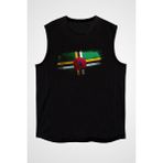 Darkhane Dominika - Dominica Siyah Unisex Kolsuz Tişört Kesik Kol T-Shirt - 001-Siyah - 2XL