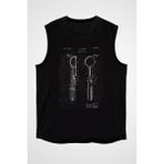 Darkhane Dondurmacı Siyah Unisex Kolsuz Kesik Kol T-Shirt - 001-Siyah - XL