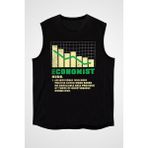 Darkhane Ekonomist Siyah Unisex Kolsuz Tişört Kesik Kol T-Shirt - 001-Siyah - XS