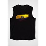 Darkhane Ekvador - Ecuador Siyah Unisex Kolsuz Tişört Kesik Kol T-Shirt - 001-Siyah - M