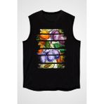 Darkhane Erik Siyah Unisex Kolsuz Tişört Kesik Kol T-Shirt - 001-Siyah - XS