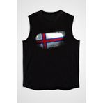 Darkhane Faroe Adaları - Faroe Islands Siyah Unisex Kolsuz Tişört Kesik Kol T-Shirt - 001-Siyah
