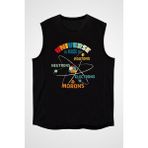 Darkhane Fizikçi Siyah Unisex Kolsuz Tişört Kesik Kol T-Shirt - 001-Siyah