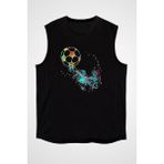 Darkhane Futbol - Football Siyah Unisex Kolsuz Tişört Kesik Kol T-Shirt - 001-Siyah