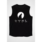 Darkhane Göktürk Orhun Türk Siyah Unisex Kolsuz Tişört Kesik Kol T-Shirt - 001-Siyah - XL