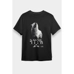 Darkhane Göktürk Uluyan Kurt Siyah Unisex Tişört T-Shirt - 001-Siyah - 2XL