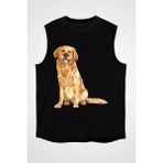 Darkhane Golden Siyah Unisex Kolsuz Tişört Kesik Kol T-Shirt - 001-Siyah