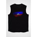 Darkhane Haiti Siyah Unisex Kolsuz Tişört Kesik Kol T-Shirt - 001-Siyah