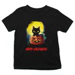 Darkhane Halloween Kedicik Siyah Unisex Çocuk Tişört T-Shirt - 001-Siyah - 1 - 2 Yaş