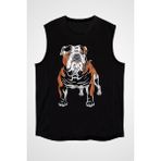 Darkhane Ingiliz Buldoğu Siyah Unisex Kolsuz Tişört Kesik Kol T-Shirt - 001-Siyah - M