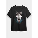 Darkhane Iş Insanı Sibirya Kurdu Husky Haski Siyah Unisex Tişört T-Shirt - 001-Siyah