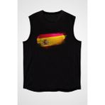 Darkhane Ispanya - Spain Siyah Unisex Kolsuz Tişört Kesik Kol T-Shirt - 001-Siyah