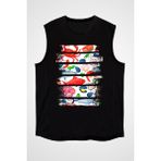 Darkhane Istiridye Midye Incisi Siyah Unisex Kolsuz Tişört Kesik Kol T-Shirt - 001-Siyah