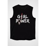 Darkhane Kadınlar Günü Girl Power Siyah Unisex Kolsuz Tişört Kesik Kol T-Shirt - 001-Siyah - 2XL