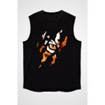 Darkhane Kaplan Gözü Siyah Unisex Kolsuz Tişört Kesik Kol T-Shirt - 001-Siyah - 2XL