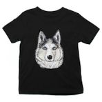 Darkhane Karizma Sibirya Kurdu Husky Haski Siyah Unisex Çocuk Tişört T-Shirt - 001-Siyah - 1 - 2 Yaş