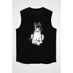 Darkhane Karizmatik Doberman Siyah Unisex Kolsuz Tişört Kesik Kol T-Shirt - 001-Siyah - XL