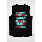 Darkhane Karpuz Siyah Unisex Kolsuz Tişört Kesik Kol T-Shirt - 001-Siyah