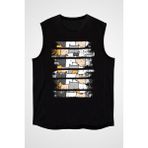 Darkhane Kedicikler Siyah Unisex Kolsuz Tişört Kesik Kol T-Shirt - 001-Siyah - 2XL