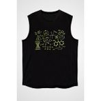 Darkhane Kimya Atomlar Siyah Unisex Kolsuz Tişört Kesik Kol T-Shirt - 001-Siyah - XL
