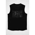 Darkhane Kimya Fizik Matematik Denklemleri Siyah Unisex Kolsuz Tişört Kesik Kol T-Shirt - 001-Siyah