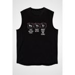 Darkhane Kimya Periyodik Tablo Anne Siyah Unisex Kolsuz Tişört Kesik Kol T-Shirt - 001-Siyah