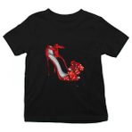 Darkhane Kırmızı Stiletto Tarzı Fashion Siyah Unisex Çocuk Tişört T-Shirt - 001-Siyah - 9 - 10 Yaş