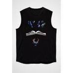 Darkhane Kreatif Kitap Tasarım Siyah Unisex Kolsuz Tişört Kesik Kol T-Shirt - 001-Siyah - 2XL