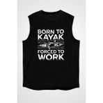 Darkhane Kürek Siyah Unisex Kolsuz Tişört Kesik Kol T-Shirt - 001-Siyah - XS