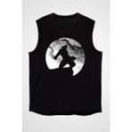 Darkhane Kurt Adam Siyah Unisex Kolsuz Tişört Kesik Kol T-Shirt - 001-Siyah - XS