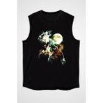 Darkhane Kurtlar Siyah Unisex Kolsuz Kesik Kol T-Shirt - 001-Siyah - XS