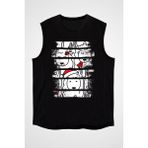 Darkhane Lama Siyah Unisex Kolsuz Tişört Kesik Kol T-Shirt - 001-Siyah - 2XL