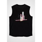 Darkhane Makyaj Malzemeleri Siyah Unisex Kolsuz Tişört Kesik Kol T-Shirt - 001-Siyah - XL