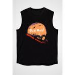 Darkhane Mars Siyah Unisex Kolsuz Tişört Kesik Kol T-Shirt - 001-Siyah - 2XL