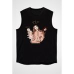 Darkhane Melekmi Şeytanmı Kız Siyah Unisex Kolsuz Tişört Kesik Kol T-Shirt - 001-Siyah