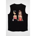 Darkhane Moda Şıklığı Siyah Unisex Kolsuz Tişört Kesik Kol T-Shirt - 001-Siyah - 2XL
