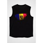 Darkhane Moldova Siyah Unisex Kolsuz Tişört Kesik Kol T-Shirt - 001-Siyah - 2XL