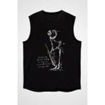 Darkhane Müzisyen Siyah Unisex Kolsuz Tişört Kesik Kol T-Shirt - 001-Siyah - XS